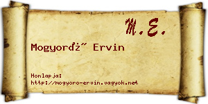 Mogyoró Ervin névjegykártya
