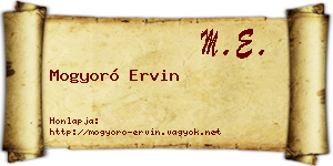 Mogyoró Ervin névjegykártya