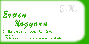 ervin mogyoro business card